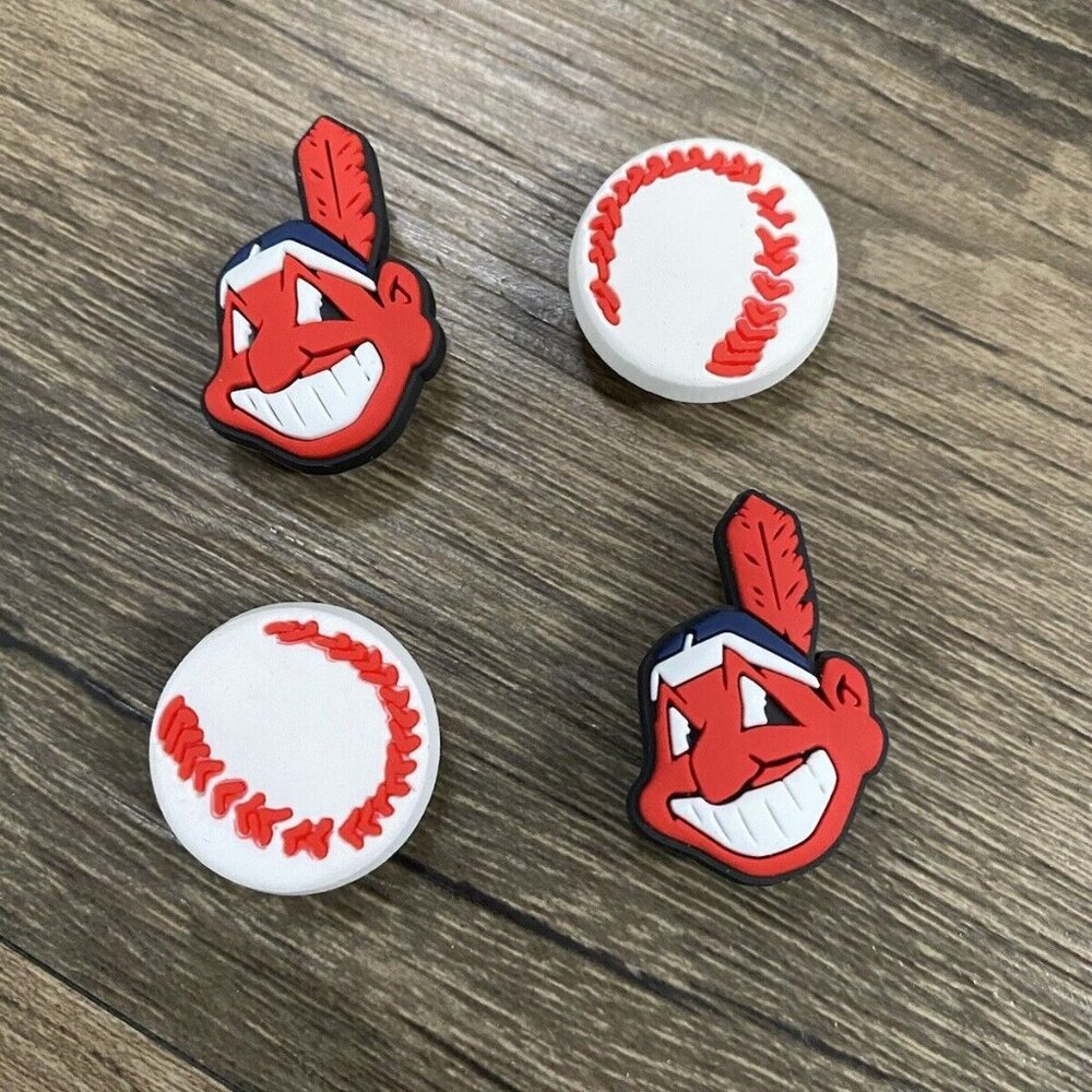 CLEVELAND INDIANS SET OF 4 SHOE CHARMS FOR CROCS